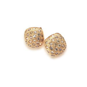 PENDIENTES ORO ROSA CON DIAMANTES BROWN