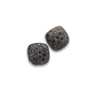 PENDIENTES ORO BLANCO CON DIAMANTES NEGROS