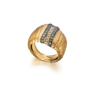 ANILLO ORO ROSA CON DIAMANTES BROWN