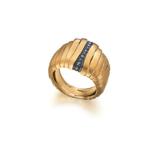 ANILLO ORO ROSA CON DIAMANTES NEGROS