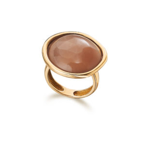 ANILLO ORO ROSA CON PIEDRA LUNA MARRÓN