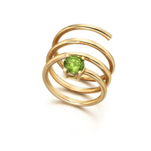 ANILLO ORO ROSA CON TURMALINA VERDE