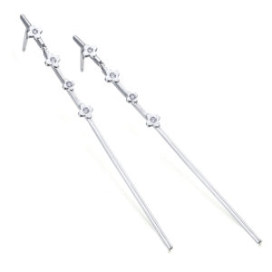 PENDIENTES ORO BLANCO CON DIAMANTES