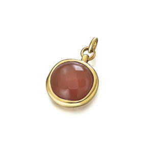 COLGANTE ORO ROSA CON PIEDRA LUNA NARANJA