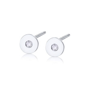 PENDIENTES ORO BLANCO CON DIAMANTE