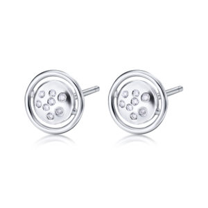 PENDIENTES ORO BLANCO CON DIAMANTES