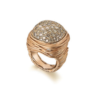 ANILLO ORO ROSA CON DIAMANTES Y DIAMANTES BROWN