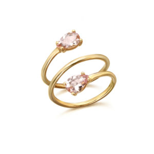 ANILLO ORO ROSA CON MORGANITA