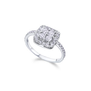 ANILLO ORO BLANCO CON DIAMANTES