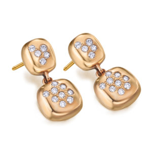 PENDIENTES ORO ROSA CON DIAMANTES