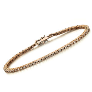 PULSERA ORO ROSA CON DIAMANTES BROWN