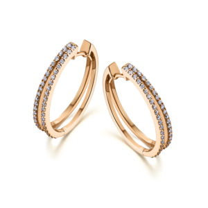 PENDIENTES ORO ROSA CON DIAMANTES
