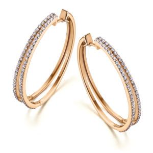 PENDIENTES ORO ROSA CON DIAMANTES
