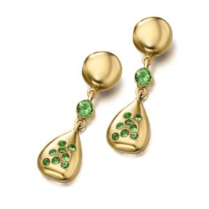 PENDIENTES ORO ROSA CON TSAVORITA