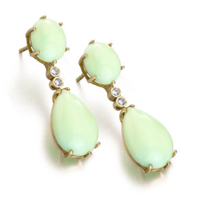 PENDIENTES ORO ROSA CON CRISOPAS Y DIAMANTES