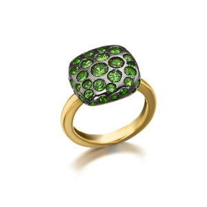 ANILLO ORO ROSA CON TSAVORITAS