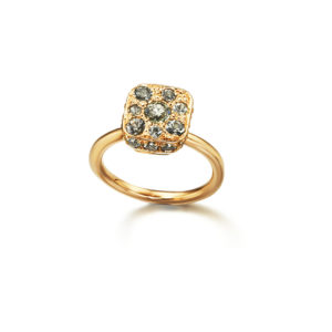ANILLO ORO ROSA CON ZAFIROS VERDES