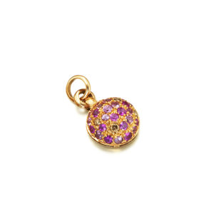 COLGANTE ORO ROSA CON ZAFIROS ROSAS Y DIAMANTES BROWN