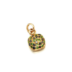 COLGANTE ORO ROSA CON TSAVORITAS Y DIAMANTES NEGROS
