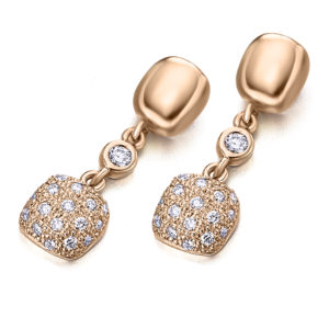 PENDIENTES ORO ROSA Y DIAMANTES
